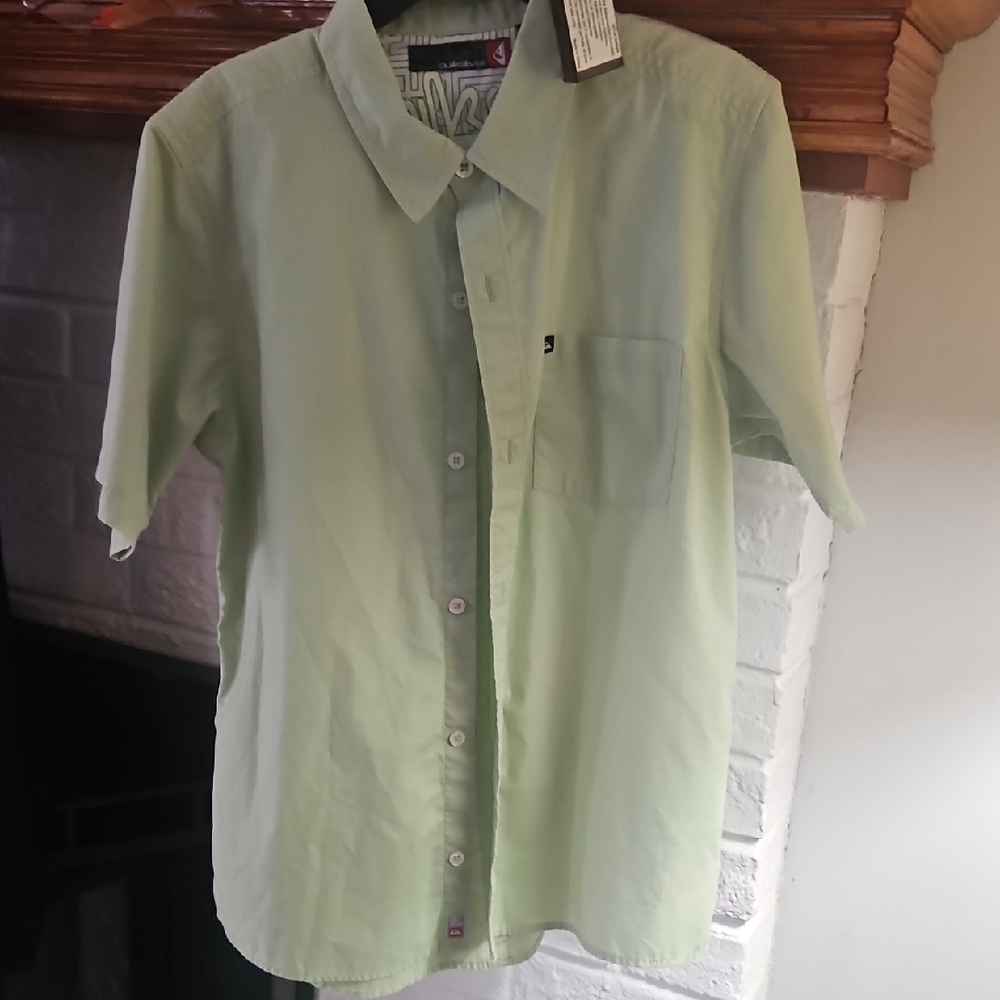 Quiksilver Mint Green Short Sleeve Shirt